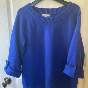 Banana Republic 3/4 sleeve blue sweater